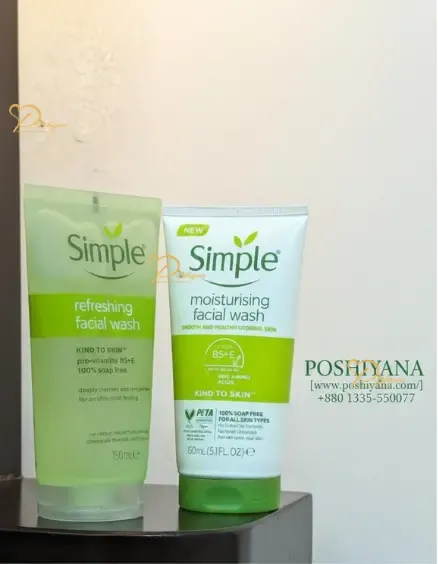 Simple Kind to Skin Refreshing Facial Wash with Vitamin B5+E 150ml - Image 3