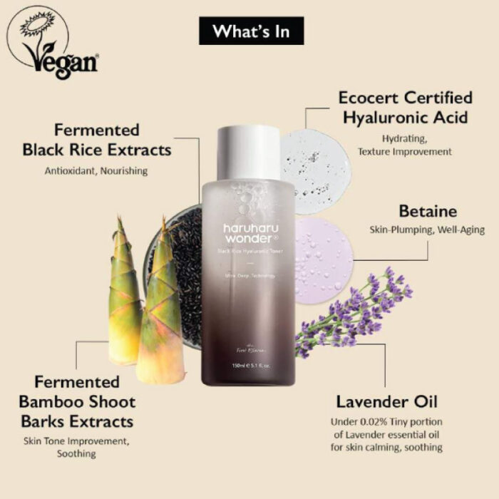HaruHaru Wonder Black Rice Hyaluronic Toner 150ml - Image 5